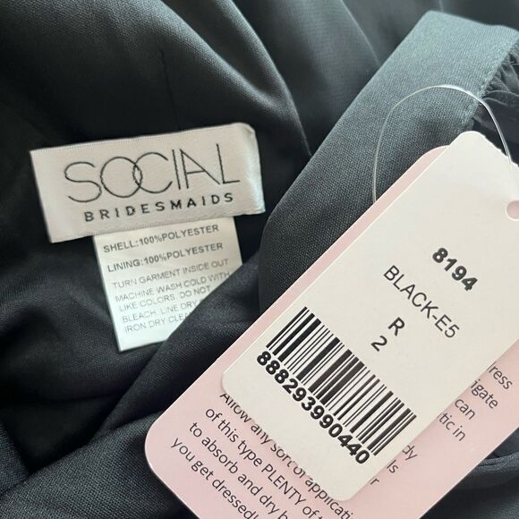 SOCIAL BRIDESMAIDS Sleeveless Tie Back Chiffon Trumpet Gown Maxi Dress NWT - Picture 4 of 9